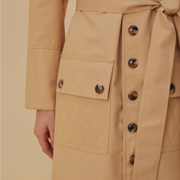 NWT FARM Rio ‘Pockets Over Nude’ Tan Trench Coat - Size XS - Picture 5 of 16
